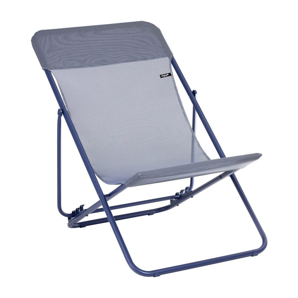 Chilienne jardin pliant multi-positions en acier bleu L83xl62xH91 Chilienne jardin pliant multi-positions en acier bleu L83xl62xH91