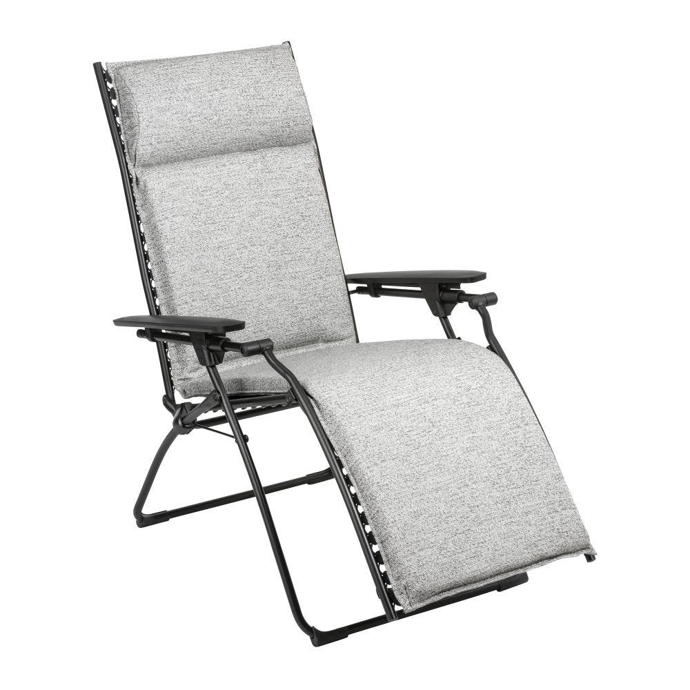 Fauteuil relax matelassé zéro gravité en acier gris L85xl71xH114