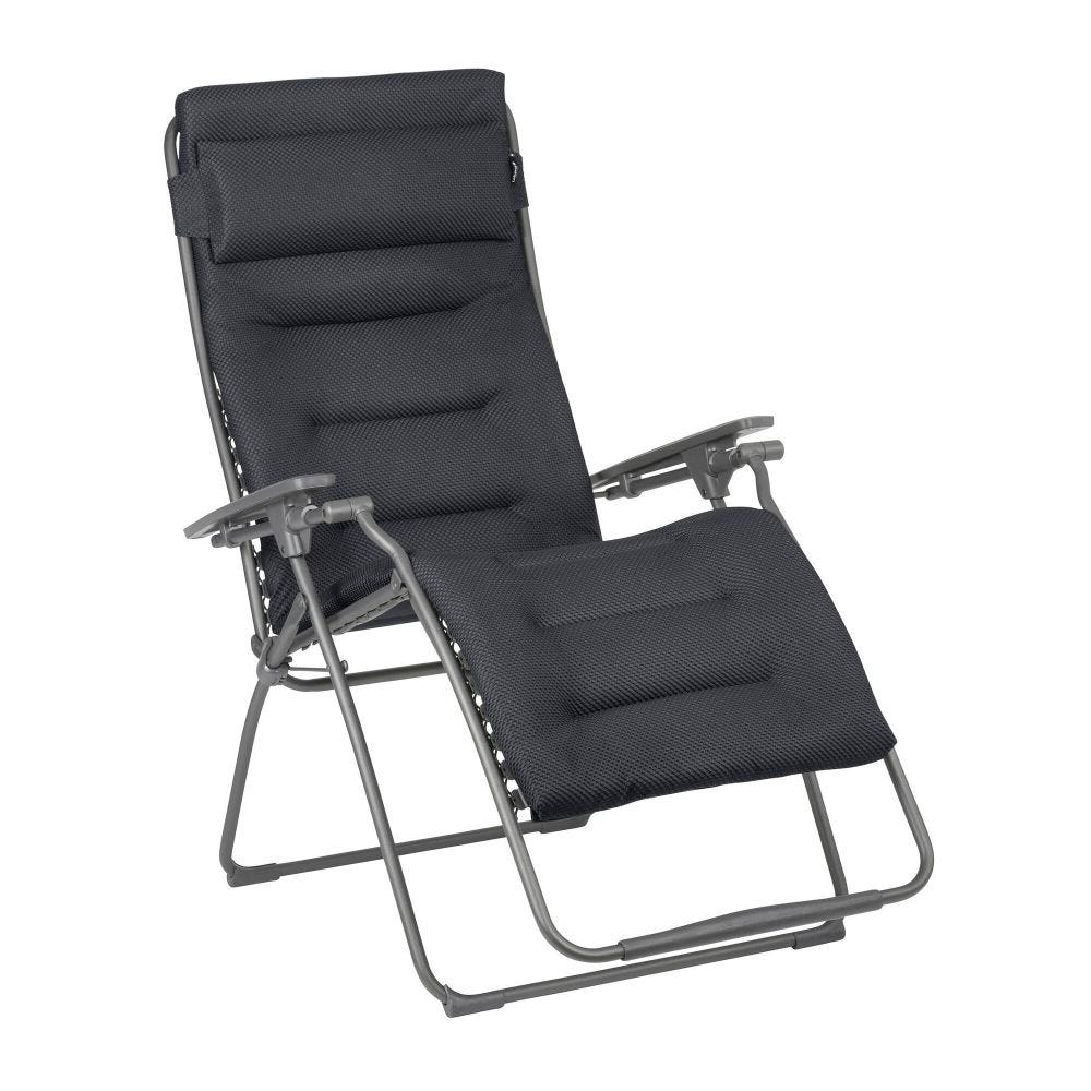 Fauteuil relax zéro gravité xl en acier gris l97xl76xh123