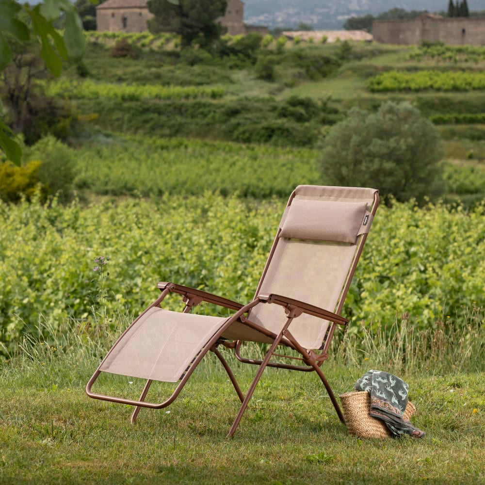 Fauteuil relax zéro gravité en acier orange L88xl67xH114