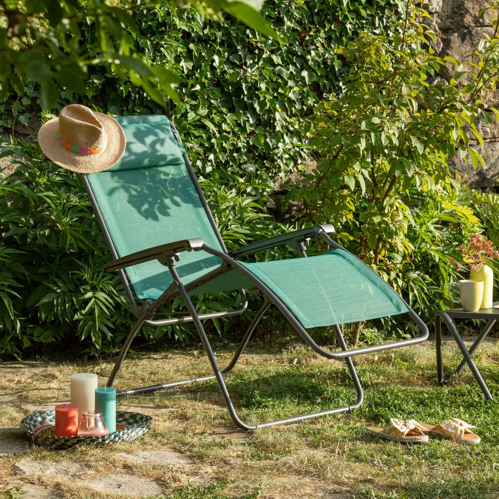 Fauteuil relax zéro gravité en acier vert L88xl67xH114