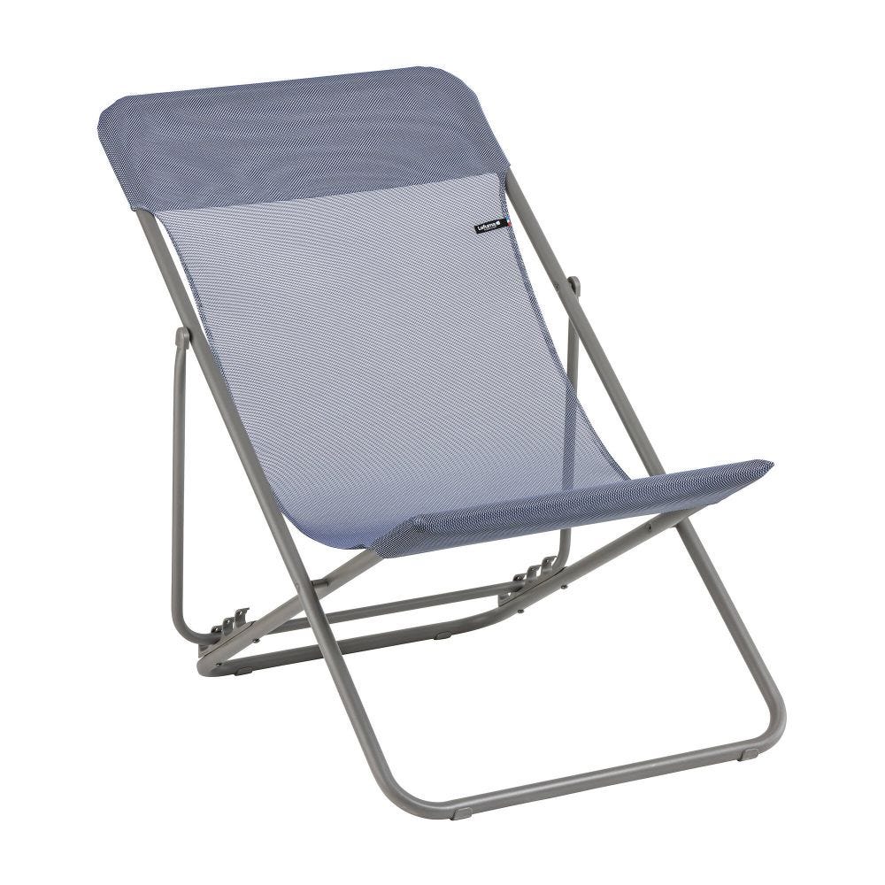 Chilienne jardin pliant multi-positions en acier bleu L83xl62xH91 Chilienne jardin pliant multi-positions en acier bleu L83xl62xH91