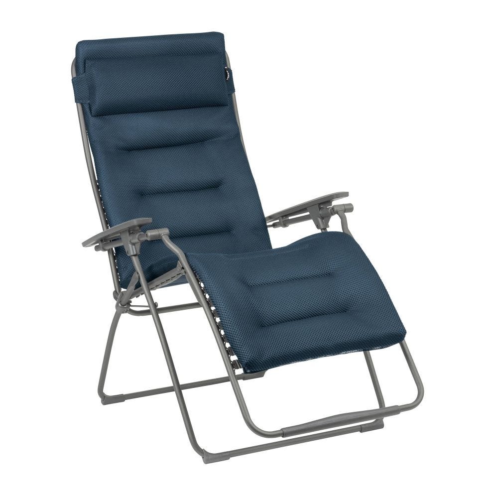 Fauteuil relax zéro gravité en acier bleu L97xl76xH123