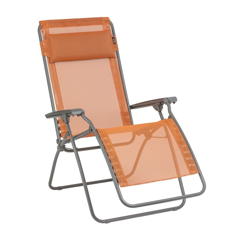 Fauteuil relax zéro gravité en acier orange L88xl67xH114