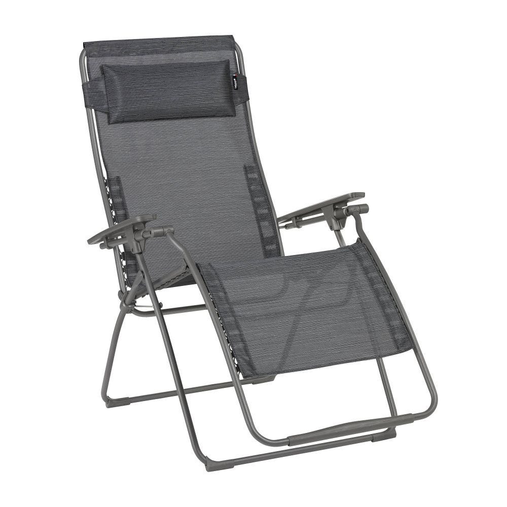 Fauteuil relax zéro gravité en acier gris L97xl76xH123