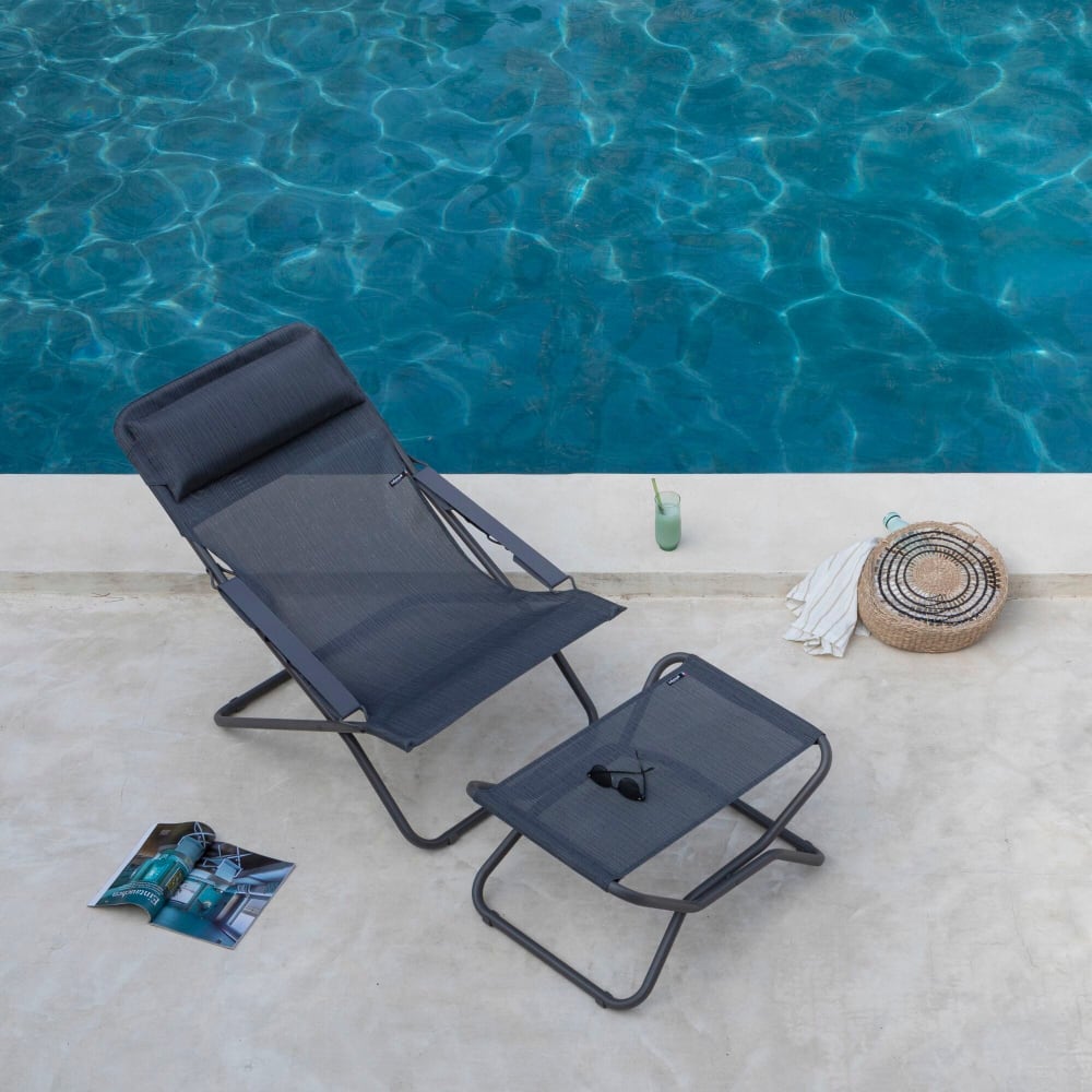 Chilienne pliante en acier gris L93xl67xH88