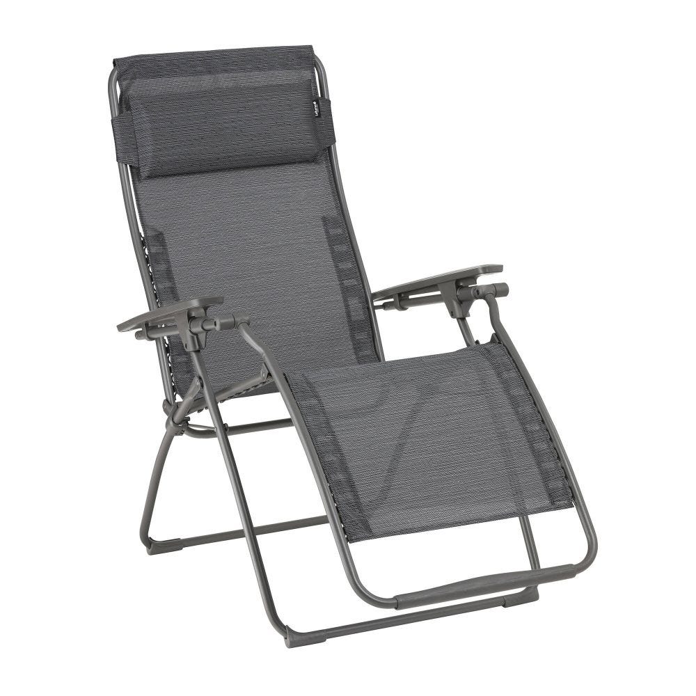 Fauteuil relax zéro gravité en acier gris L88xl71xH115