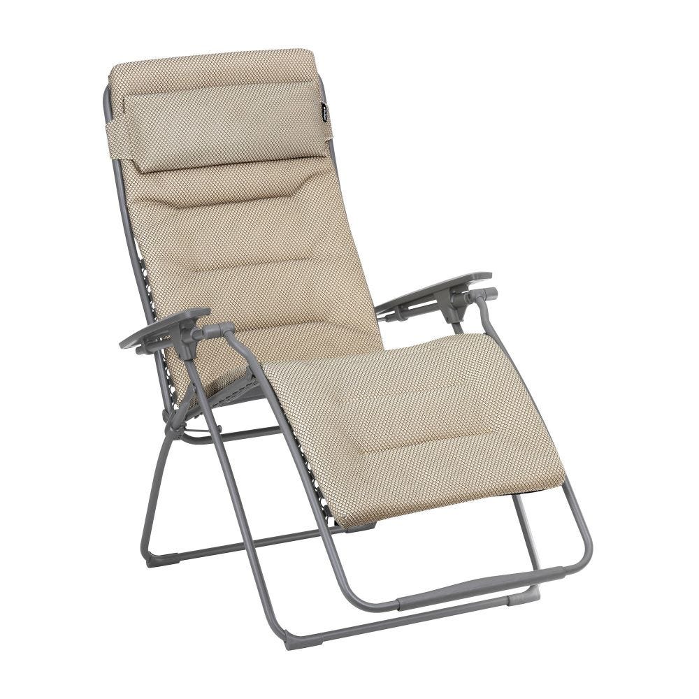 Fauteuil relax zéro gravité en acier beige L97xl76xH123