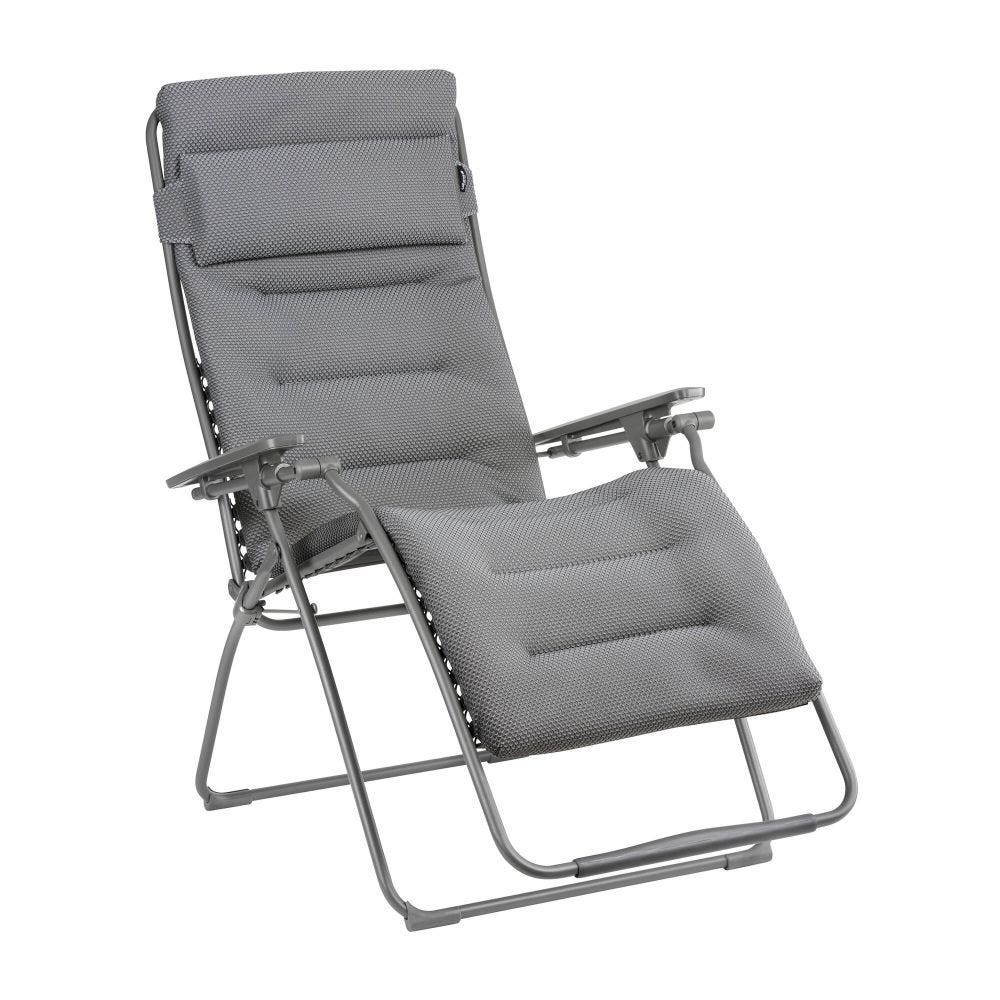 Fauteuil relax zéro gravité en acier gris L97xl76xH123