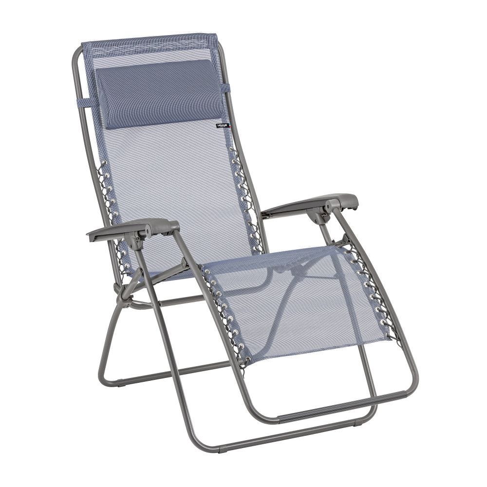 Fauteuil relax zéro gravité en acier bleu L87xl67xH115
