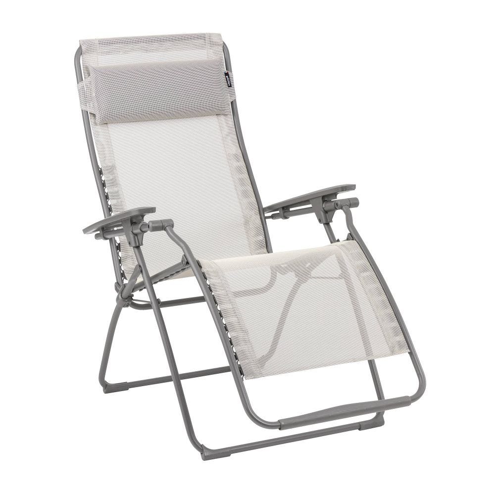 Fauteuil relax zéro gravité en acier beige L88xl71xH115
