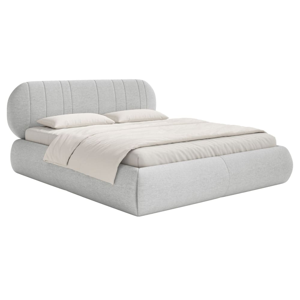 Selsey Polsterbett mit Bettkasten, Lattenrost, hellgrau, 160x200 cm style modern - Stoff