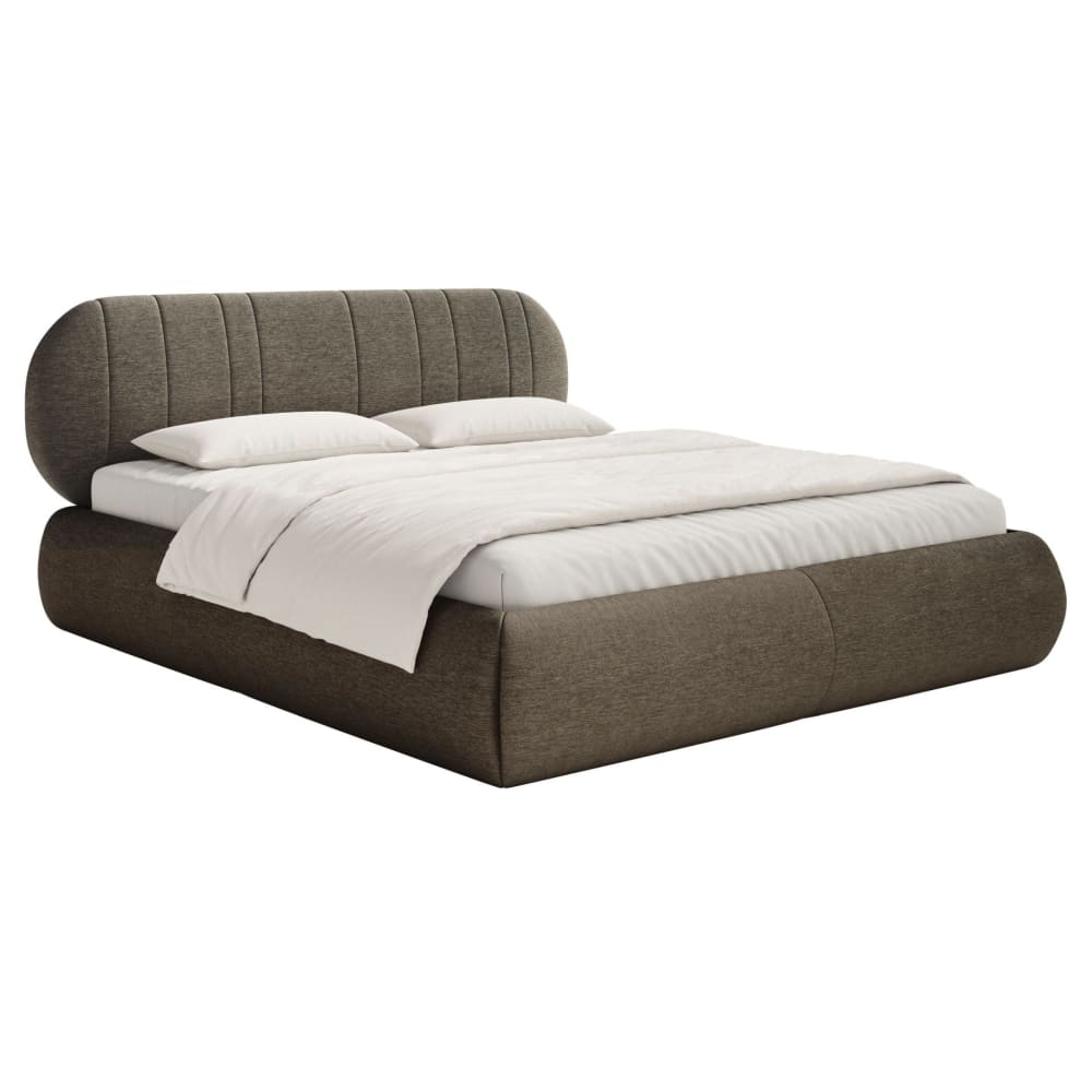Selsey Polsterbett mit Bettkasten, Lattenrost, braun, 140x200 cm style modern - Stoff