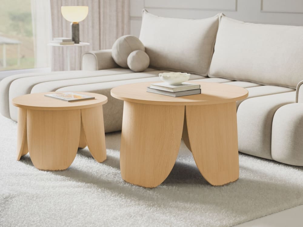 Couchtisch rund, Eichenholzoptik, Ø 80 cm - Maisons Du Monde
