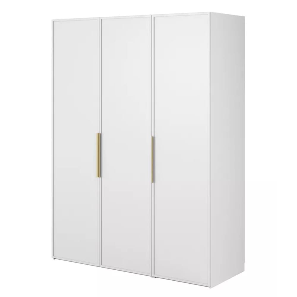 Selsey Kleiderschrank 3T mit langer Stange & Regalen, 150 cm, weiß style modern - Spanplatte