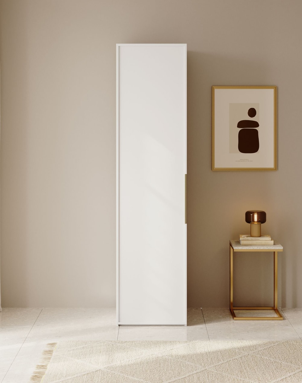 Kleiderschrank 1T mit Regalen, 50 cm, weiß - Maisons Du Monde