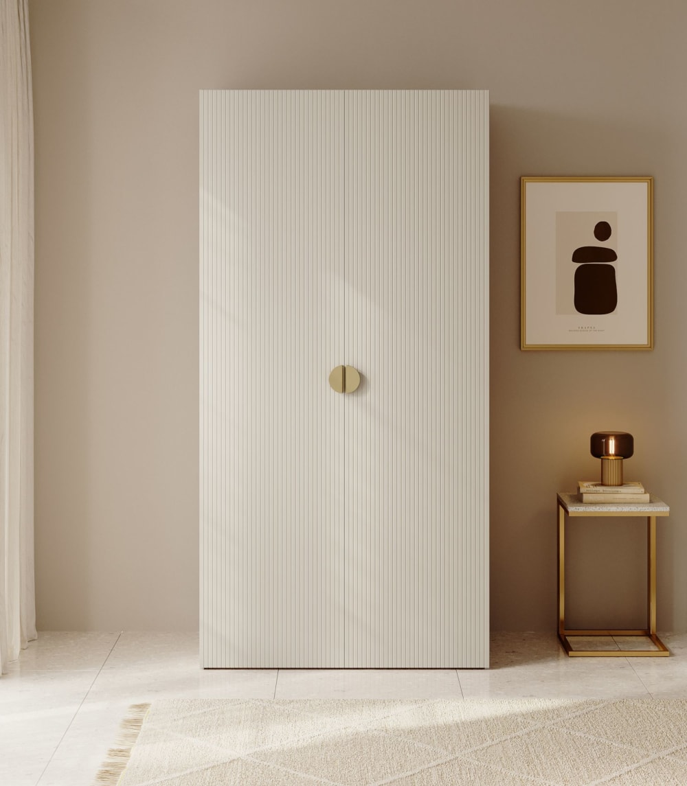 Kleiderschrank 2T mit Stange, 100 cm, greige - Maisons Du Monde
