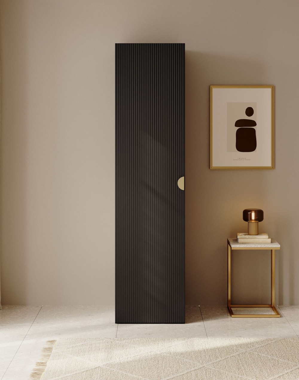 Kleiderschrank 1T mit Stange, 50 cm, schwarz - Maisons Du Monde