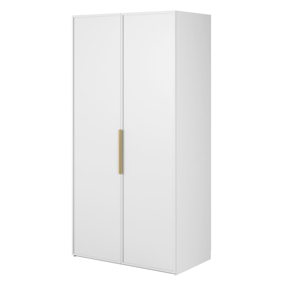 Selsey Kleiderschrank 2T mit Stange & Regalen, 100 cm, weiß style modern - Spanplatte