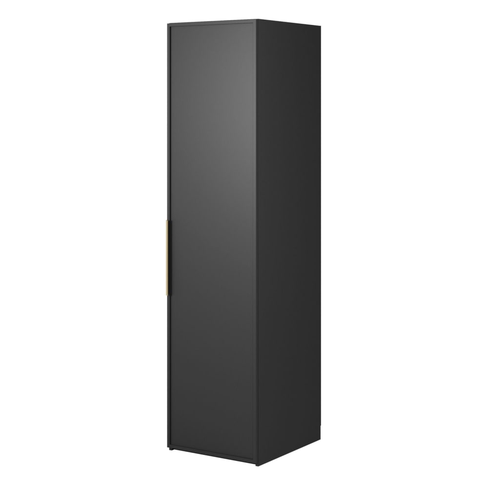 Selsey Kleiderschrank 1T mit Regalen, 50 cm, schwarz style modern - Spanplatte