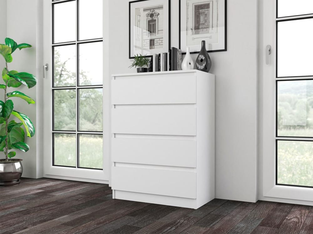 Kommode mit vier Schubladen, weiß, 70 cm - Maisons Du Monde