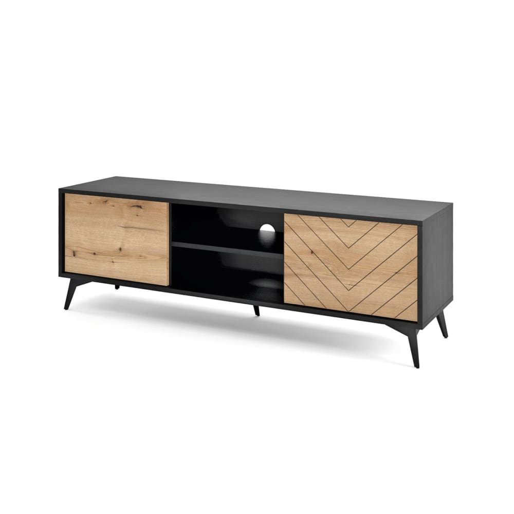 Meuble TV avec motif en chevron, 154 cm