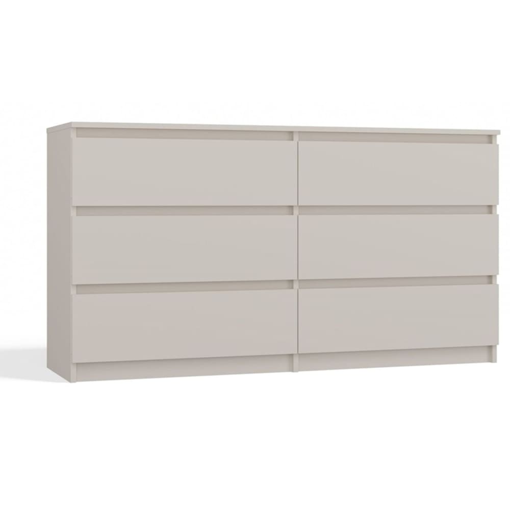 Selsey Kommode mit sechs Schubladen, greige, 138 cm style classic chic Taupe Spanplatte