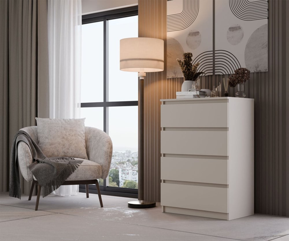 Kommode mit vier Schubladen, greige, 70 cm - Maisons Du Monde
