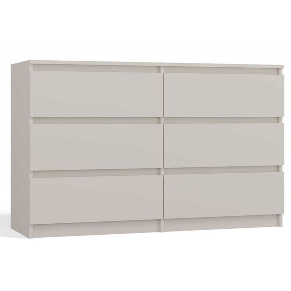 Selsey Kommode mit sechs Schubladen, greige, 120 cm style classic chic Taupe Spanplatte