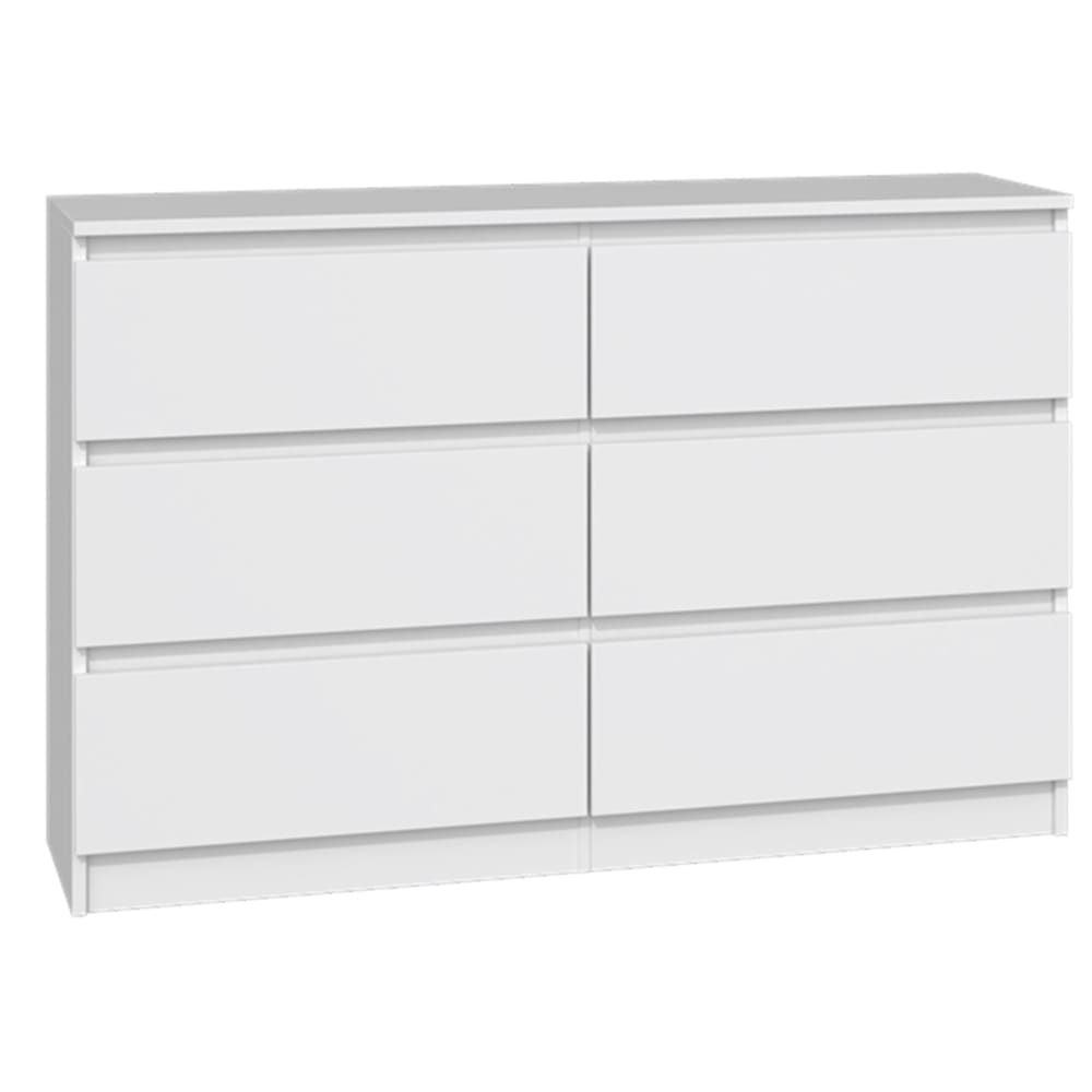 Selsey Kommode mit sechs Schubladen, weiß, 120 cm style classic chic - Spanplatte