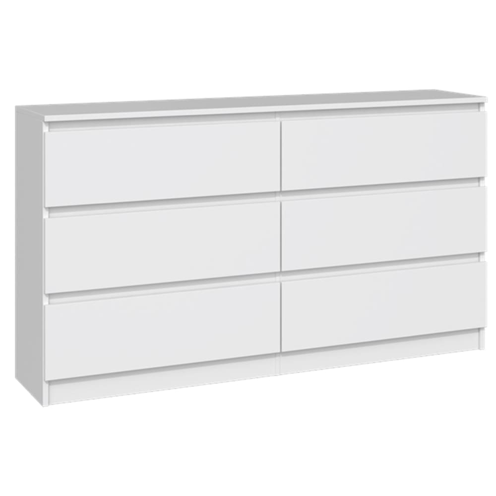 Selsey Kommode mit sechs Schubladen, weiß, 138 cm style classic chic - Spanplatte