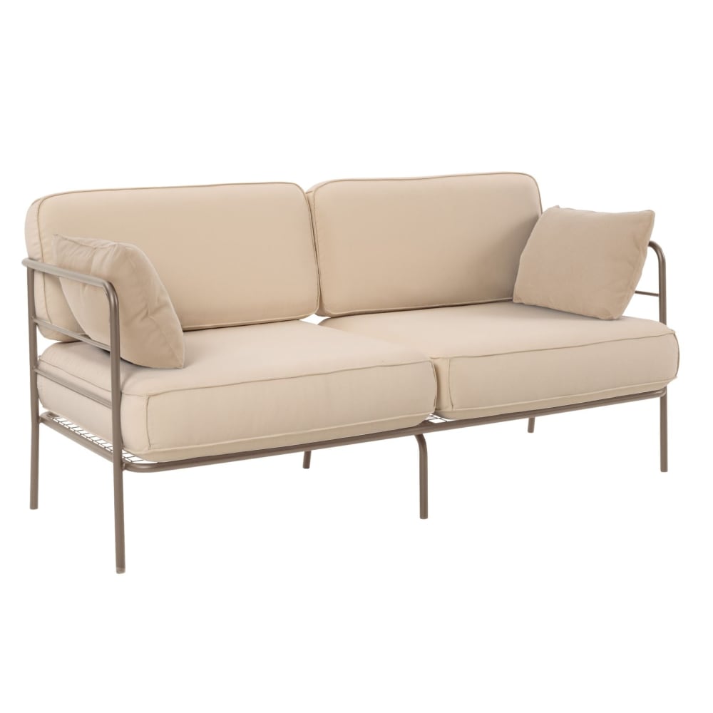 Selsey Garten-Sofa 2-Sitzer, wasserabweisend, beige, 156 cm style modern - Stoff