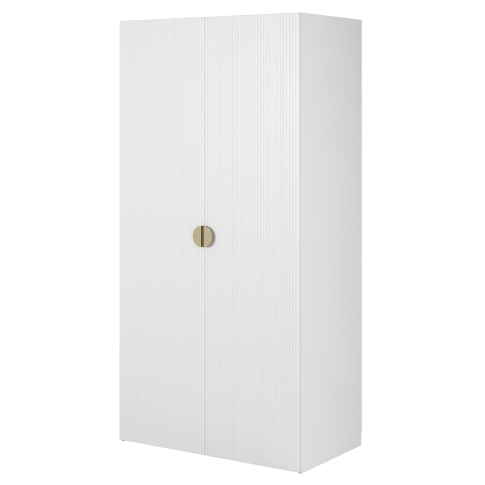 Selsey Kleiderschrank 2T mit Stange & Regalen, 100 cm, weiß style modern - Spanplatte