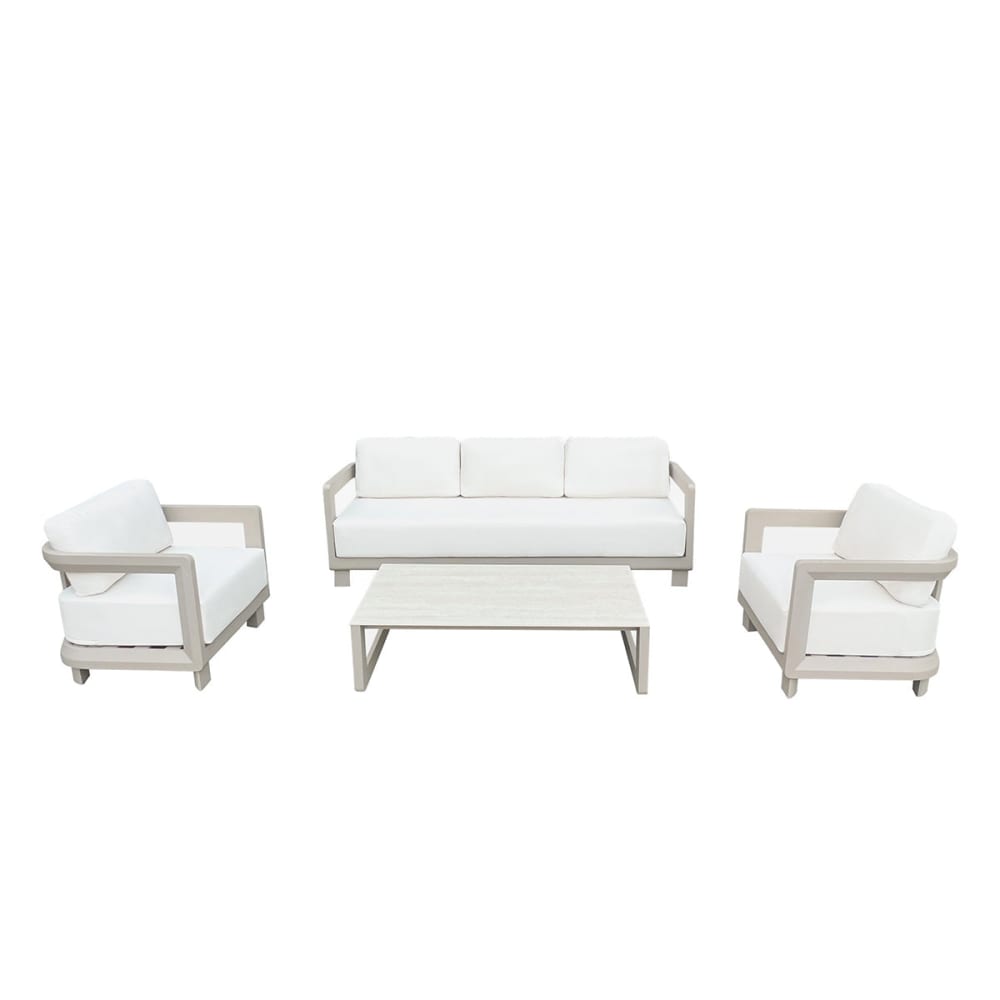 Salon bas de jardin en aluminium 5pers.