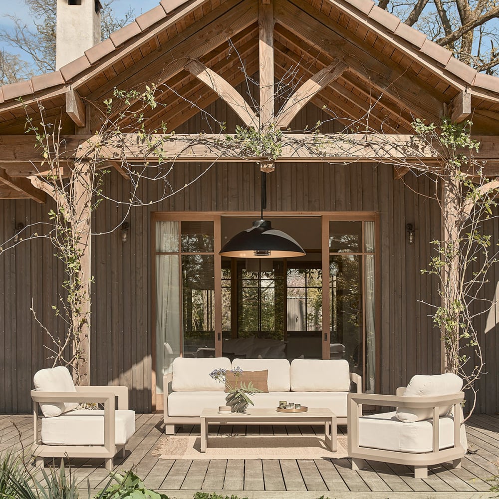 Salon bas de jardin en aluminium 5pers.