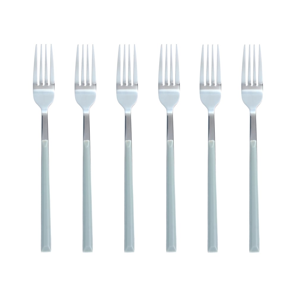 Lot de 6 fourchettes grises en acier inoxydable