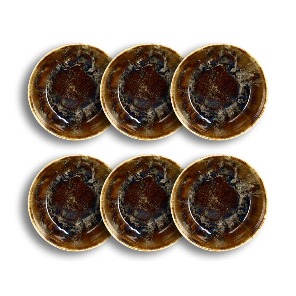 Lot de 6 coupelles en porcelaine marron 16cm Lot de 6 coupelles en porcelaine marron 16cm