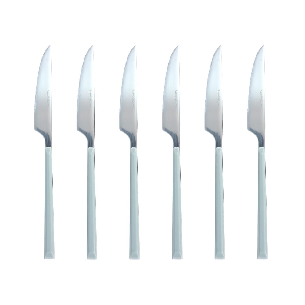 Lot de 6 couteaux gris en acier inoxydable