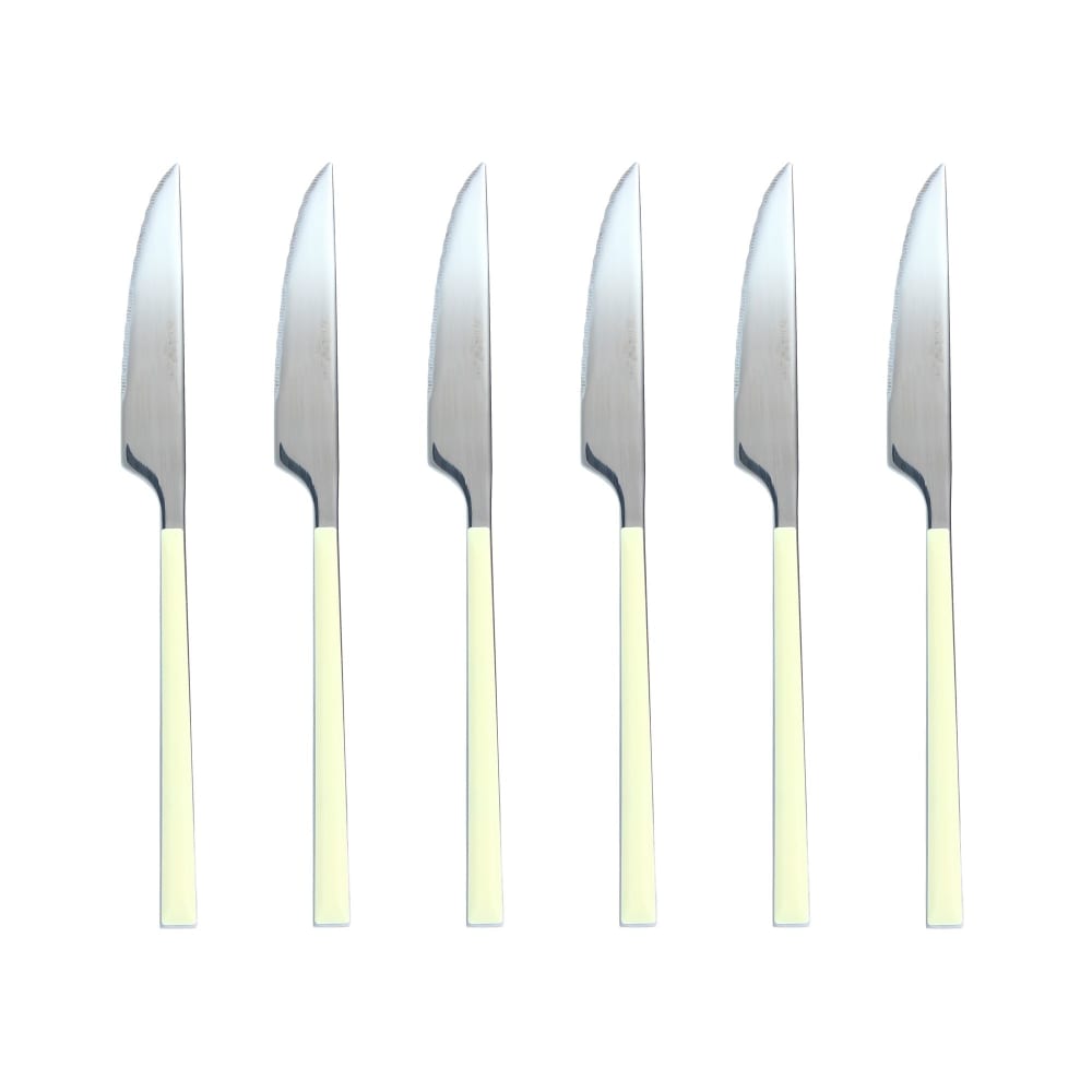 Lot de 6 couteaux crème en acier inoxydable