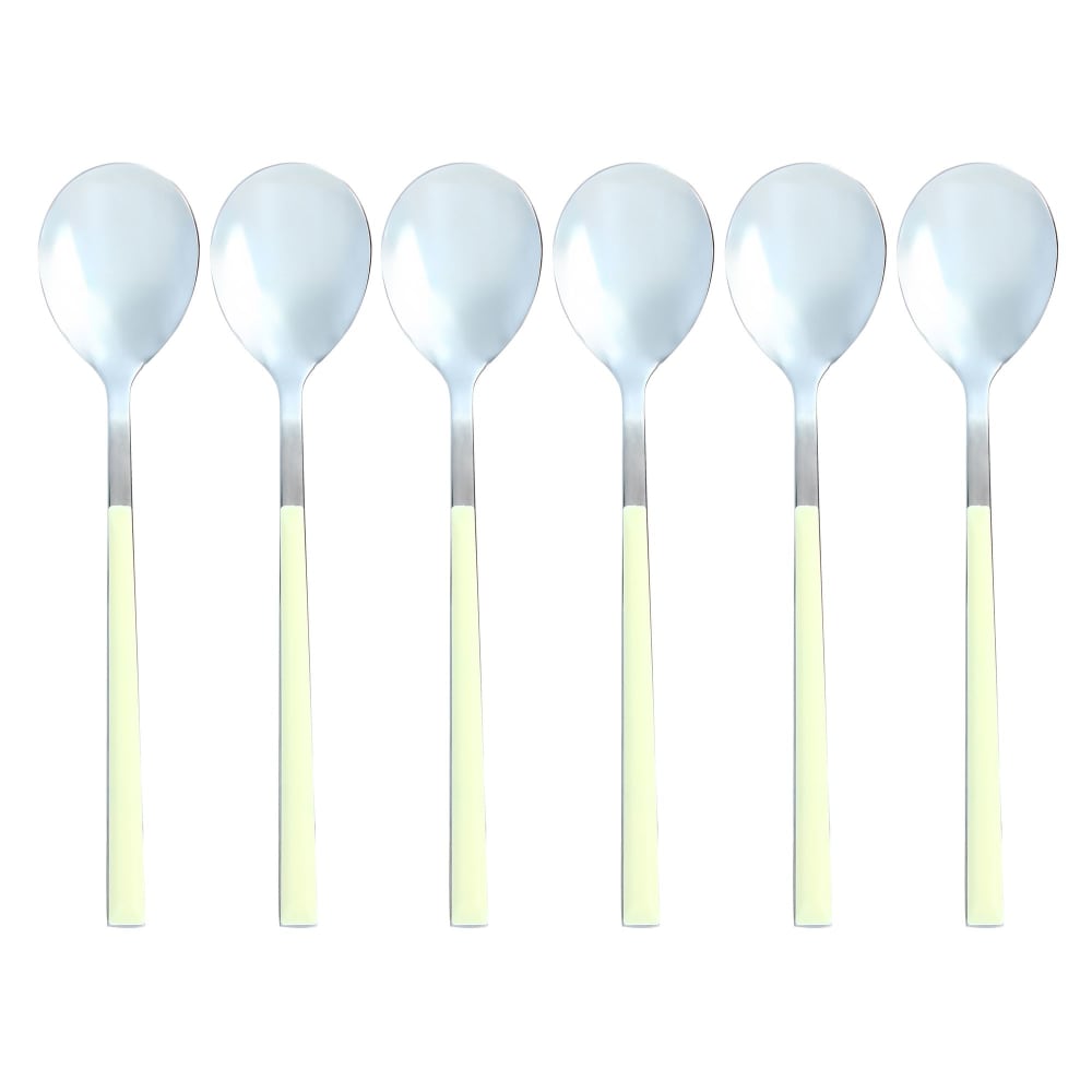 Lot de 6 cuillères de table crème en acier inoxydable