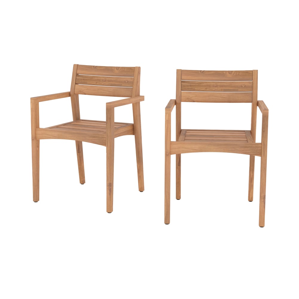 Lot 2 chaises jardin - teck