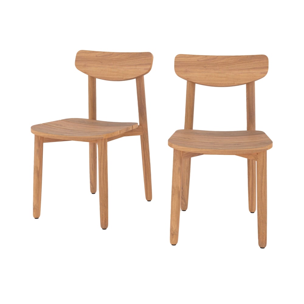 Lot 2 chaises jardin - teck