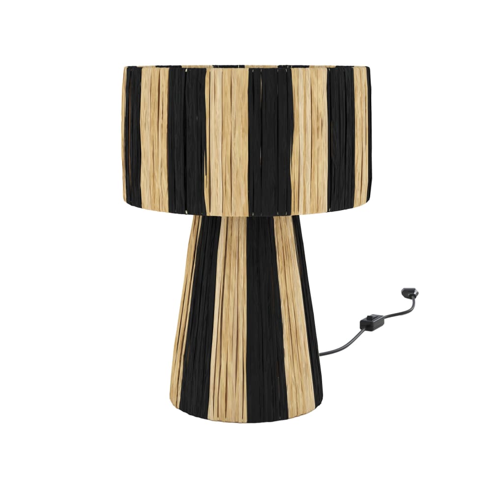 Lampe rayée noire en feuille de palmier