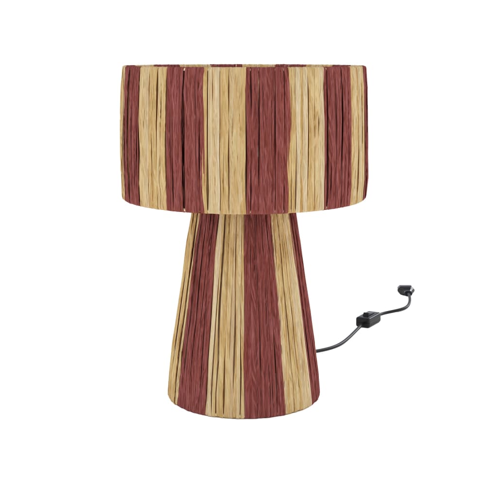 Lampe rayée terracotta en feuille de palmier