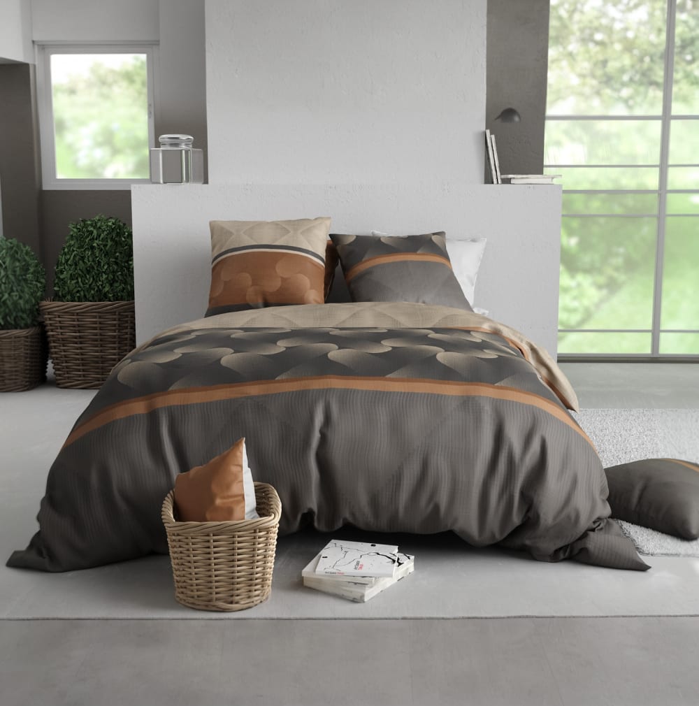 Parure de lit 220x240 cm Coton 57 fils Jaspe