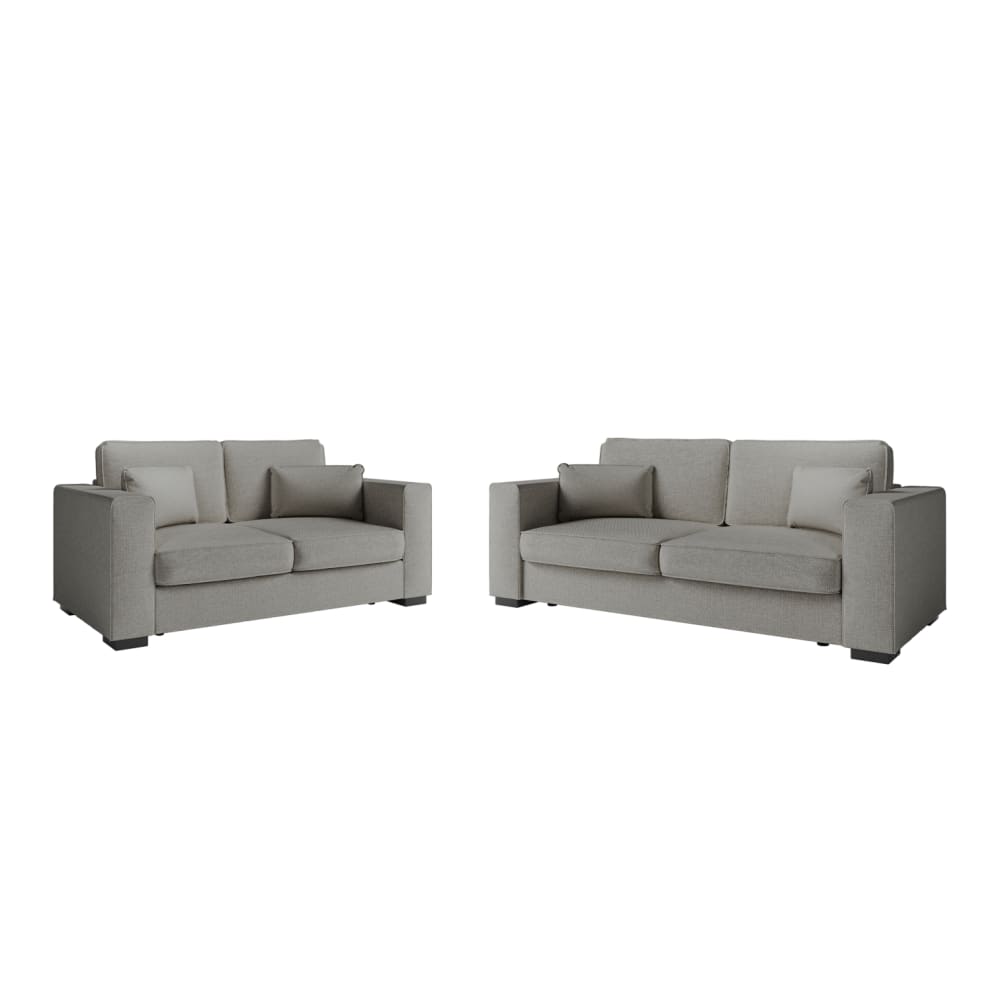 Ensemble canapés 2+3 places en tissu - Gris