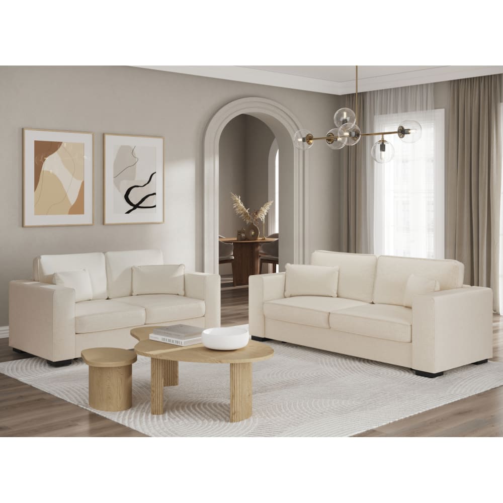 Ensemble canapés 2+3 places en tissu - Beige