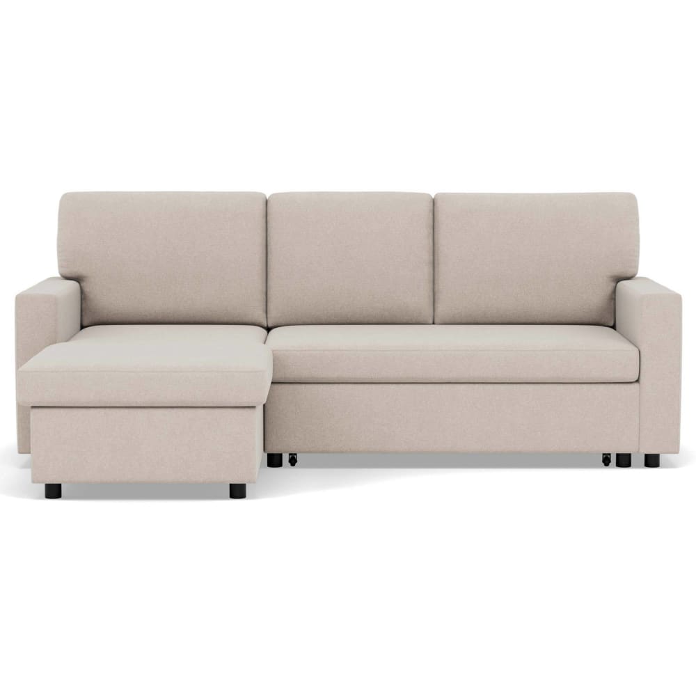 Canapé d'angle réversible convertible 4 places en tissu beige