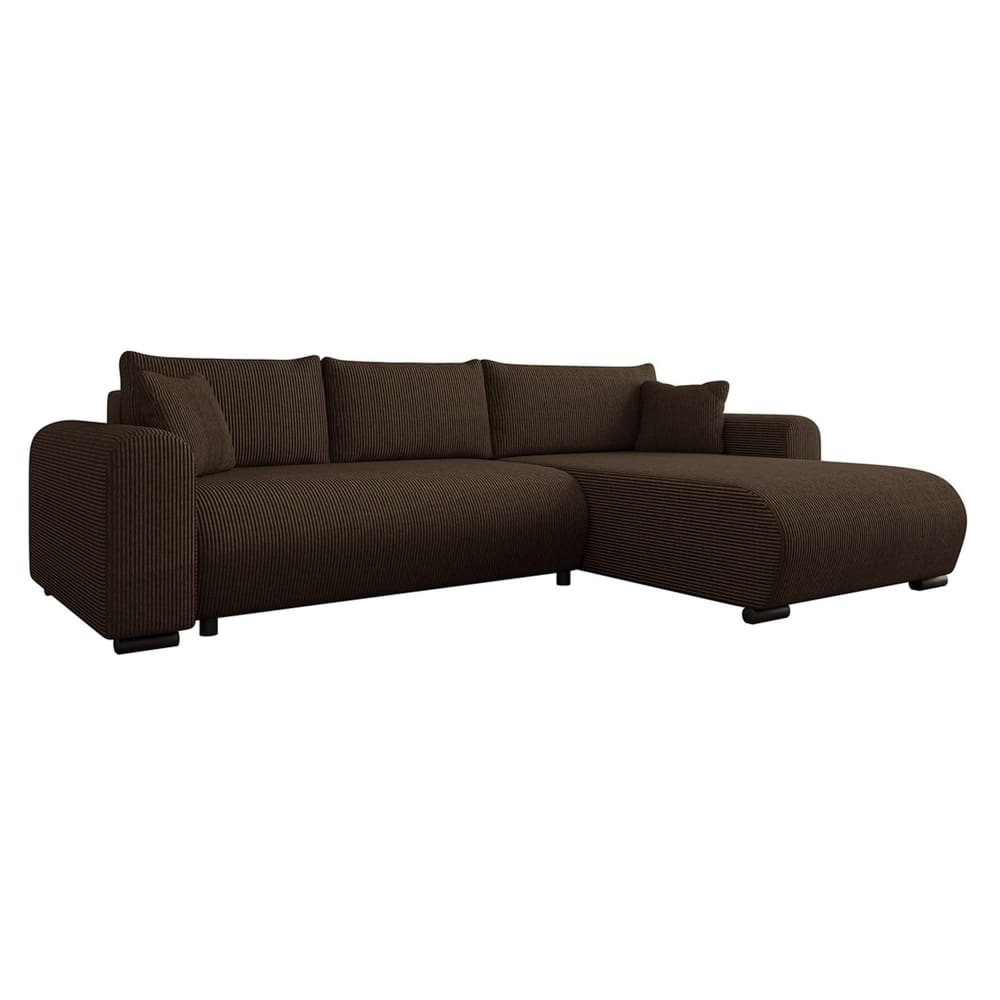 Canapé d'angle réversible convertible 4 places en velours côtelé