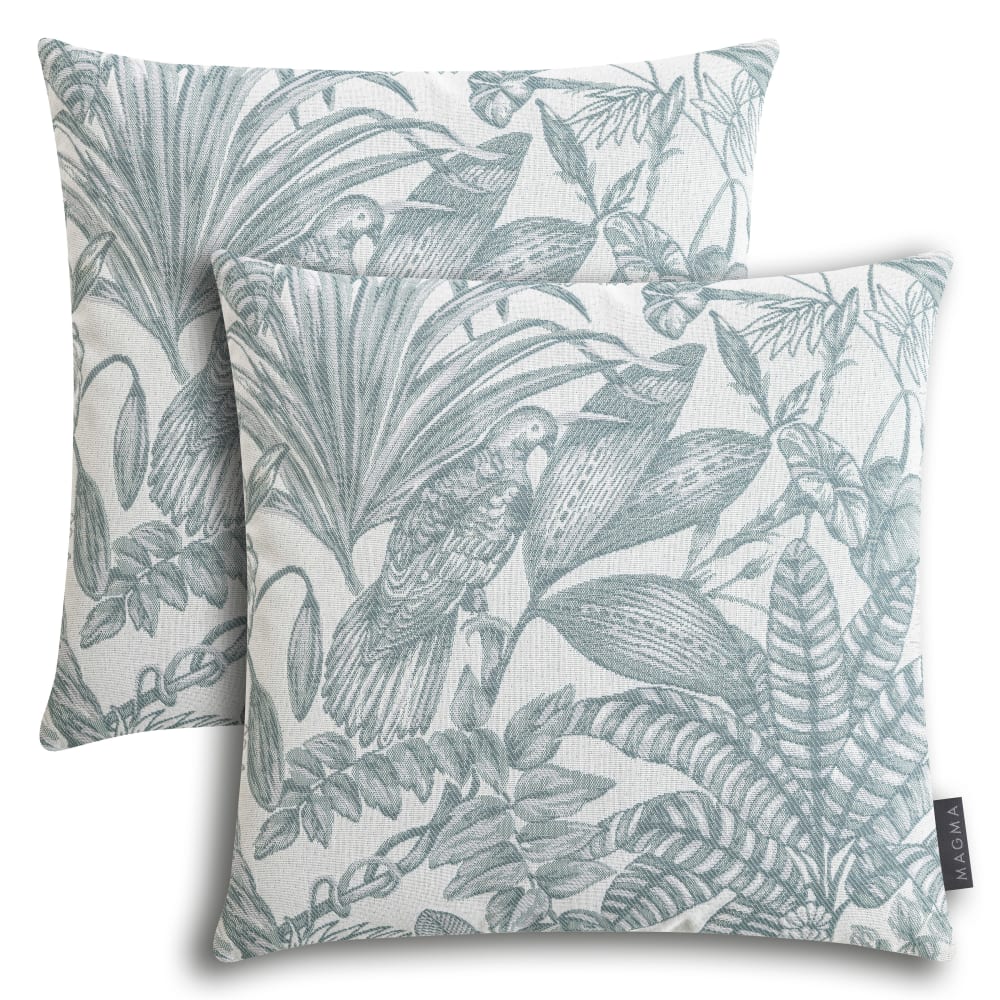 Housses de coussin d'extérieur floral bleu 40x40-Lot de 2